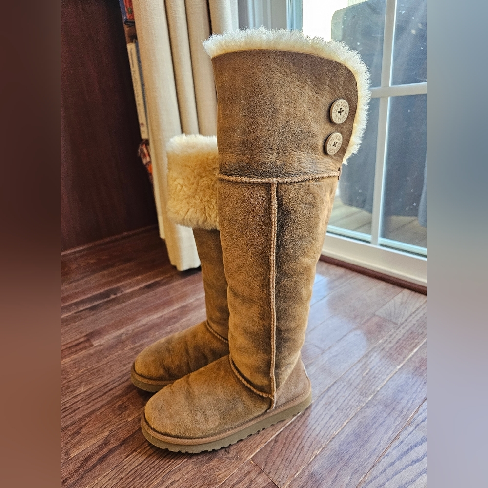 UGG Women’s Bailey Button Over-the-knee Chestnut Sheepskin Boots